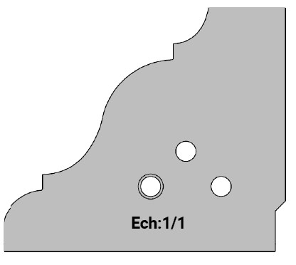 Jeu de 2 lames Rotoprofil   HSS   Corniche cintrée Ht.50 