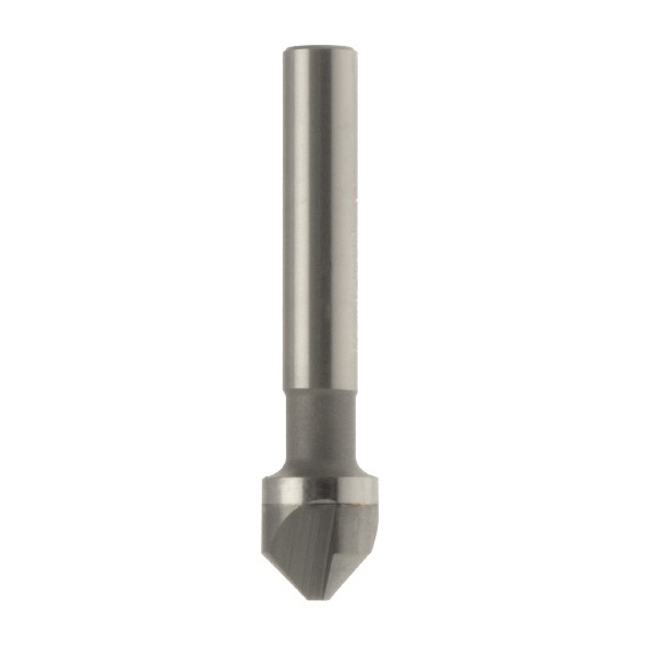 Fraise conique "Trident" DIN335-C HWM 90° Ø2.5 Ø2=10.4 LT.50 Q6.3 Cylindrique Z3 Rot.Droite 