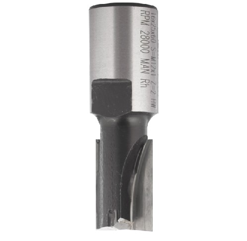 Mèche à défoncer HW Brasé Finition Ø12 LC.25 LU.25 LT.60 QM12x1.0 (ELU) Z2+1 Coupe neutre Rot.Droite