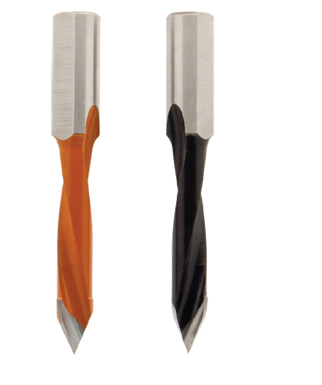 Mèche à percer HW brasé Débouchant Ø5 LU.27 LT.57.5 Q10 Méplat Z2 Rot.Gauche 