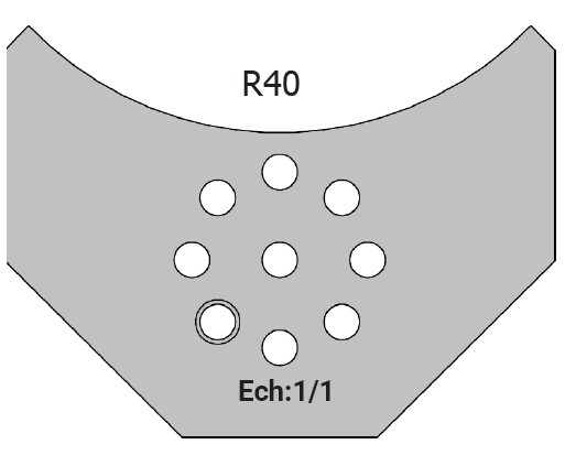 Jeu de 2 lames Rotoprofil   HSS   1/4 de rond R40 