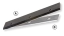 Fer extra-mince BARKE HLS 13%Cr (NORDFIL 666) Long.190 Larg.18.6 Ep.1.0 1 trou - 2 oblongs 50 – 45 – 50