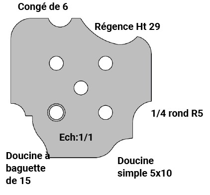 Jeu de 2 déflecteurs Rotoprofil   Multi-moulures Avancement 10 et 15   pour P.O. O40.01 