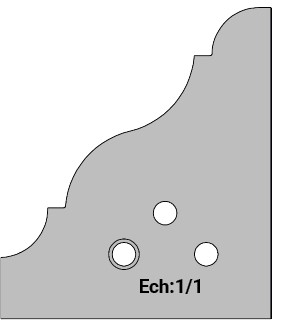 Jeu de 2 lames Rotoprofil   HSS   Corniche contre-profilable 