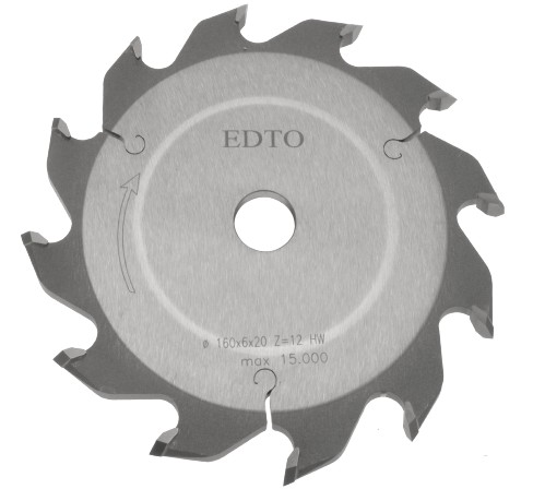 Lame à rainer HW Ø180 Ep.8.0 x 4.0 Z12 Dent.En V Positif d30 TE03 (2/10/60)