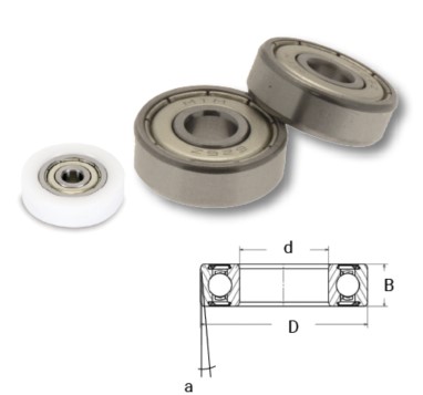 Roulement à billes Acier D.10 d6 Ep.5 