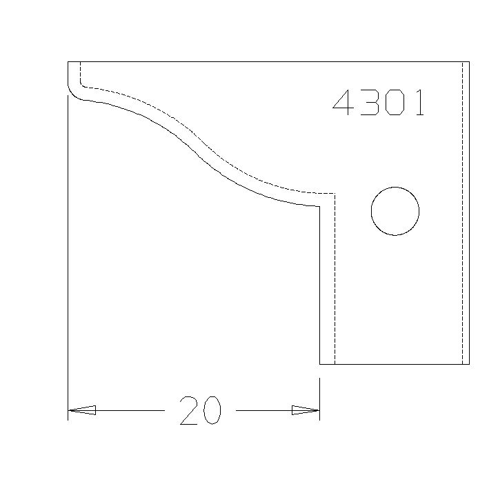 PLAQUETTE CONTRE PROFIL CONGE A BAGUETTE DE 20MM T.DESSOUS