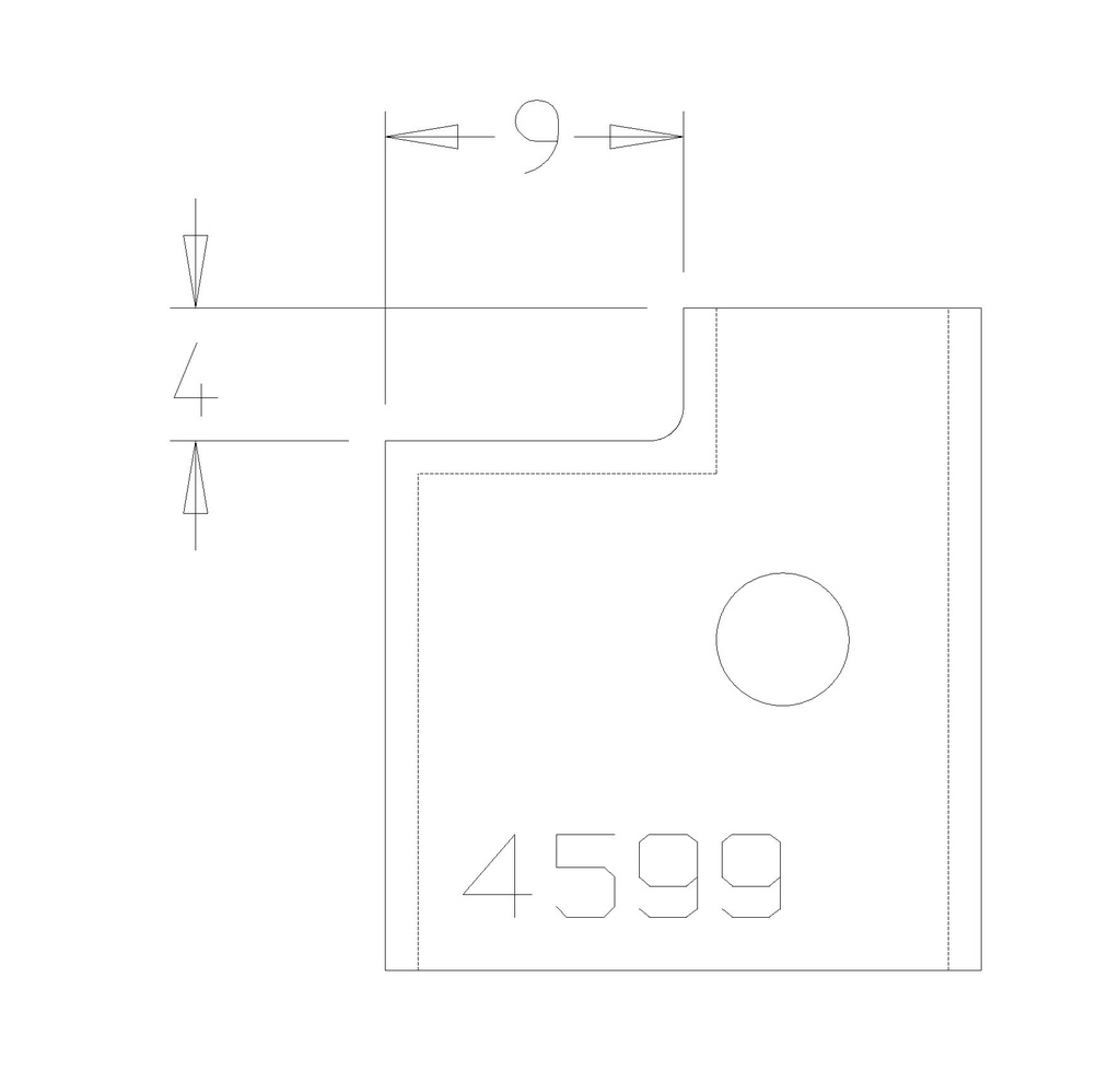 PLAQUETTE LANGUETTE DROITE DE 8MM T. DESSOUS