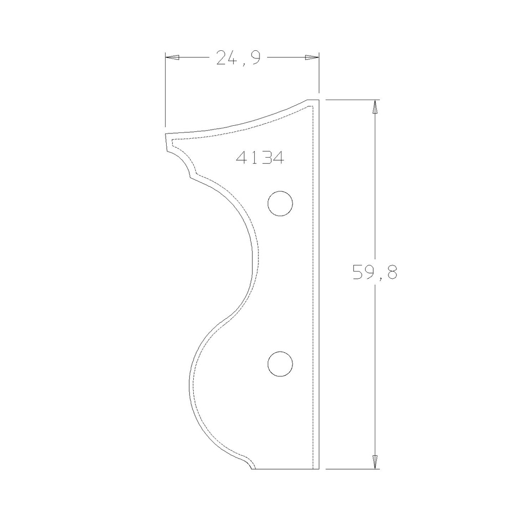 PLAQ.MAIN COURANTE ARRONDIE A.DE DROITE 