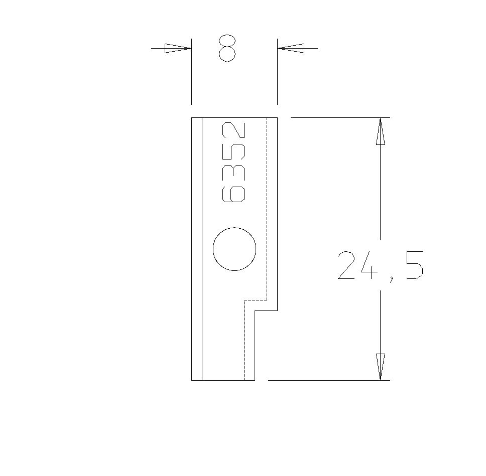 PLAQUETTE CREMONE 25X08X1.5 