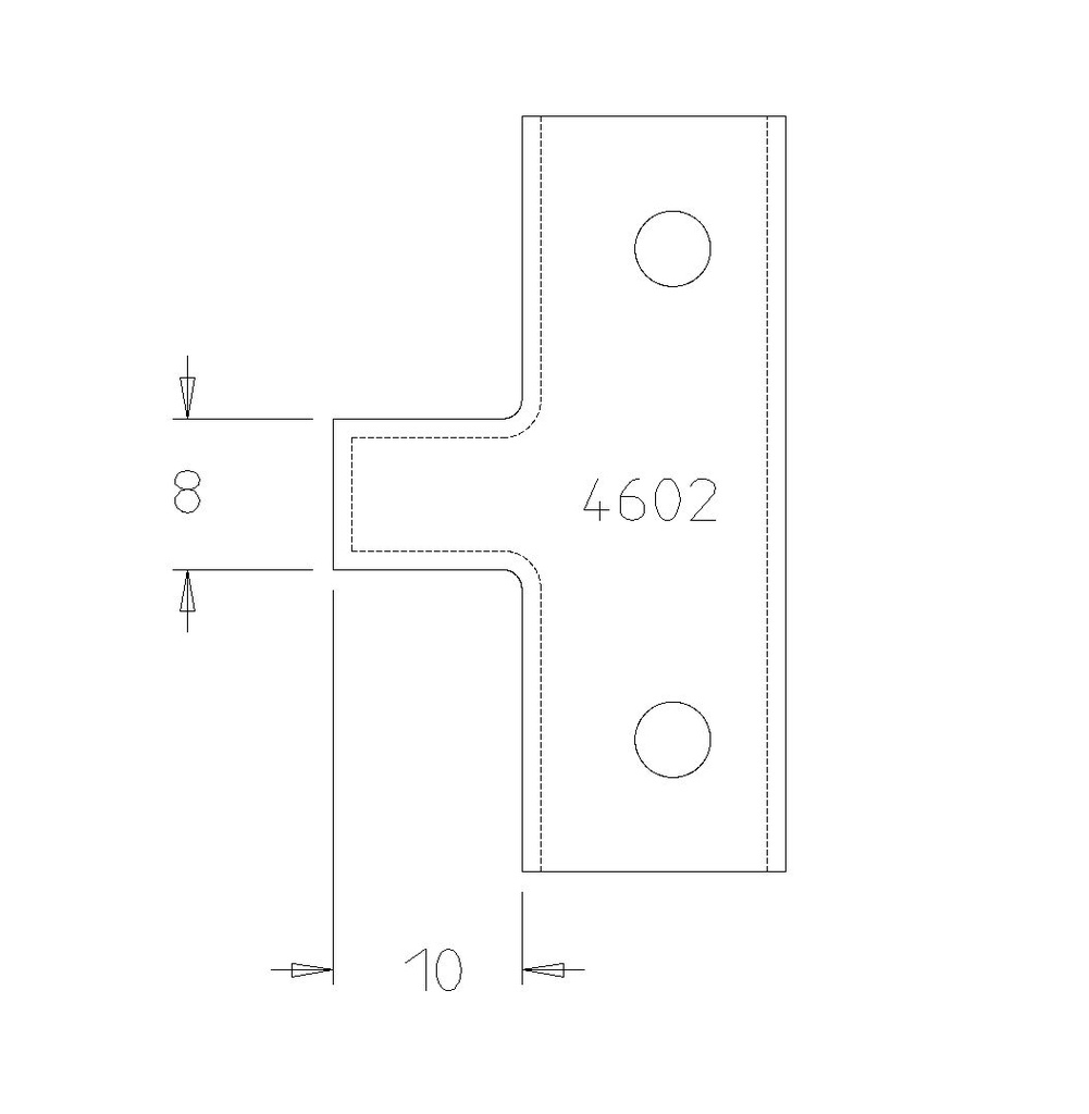 PLAQUETTE RAINURE DE 8MM PROFONDEUR 10MM 