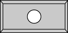 Plaquette   Carbure   19.5x9x1.5  Z 4   1 trou 