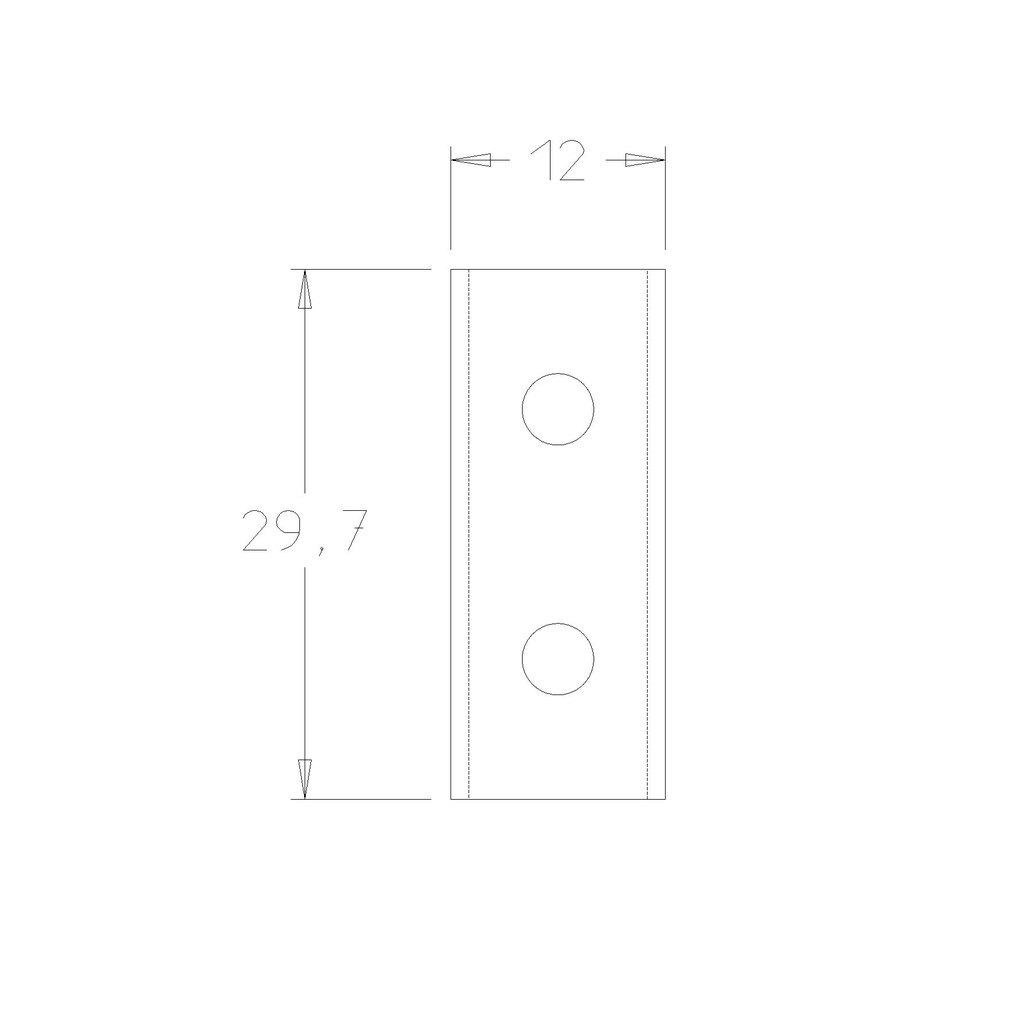 Plaquette   Carbure   30x12x1.5  Z 2   2 trous 