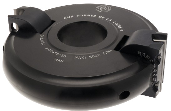 P.O. à profiler   à plaquettes HW   MULTIPENTE + REGLEUR (PACK)   +/- 90°  Ø 170  LU. 50  d 50  Z 2 Rot. Droite