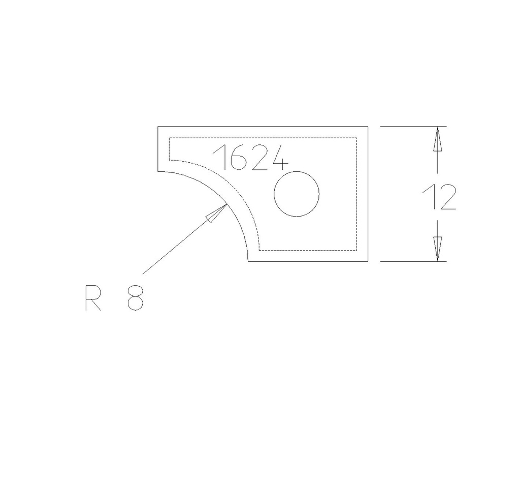 PLAQ CARB A ARRONDIR R=8 TRAVAIL DESSUS