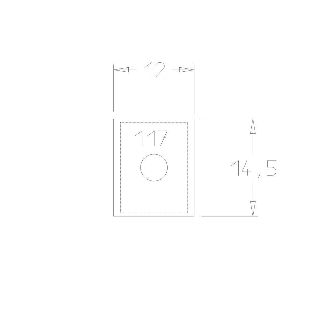 Plaquette   Carbure   14.5x12x1.5  Z 4   1 trou 