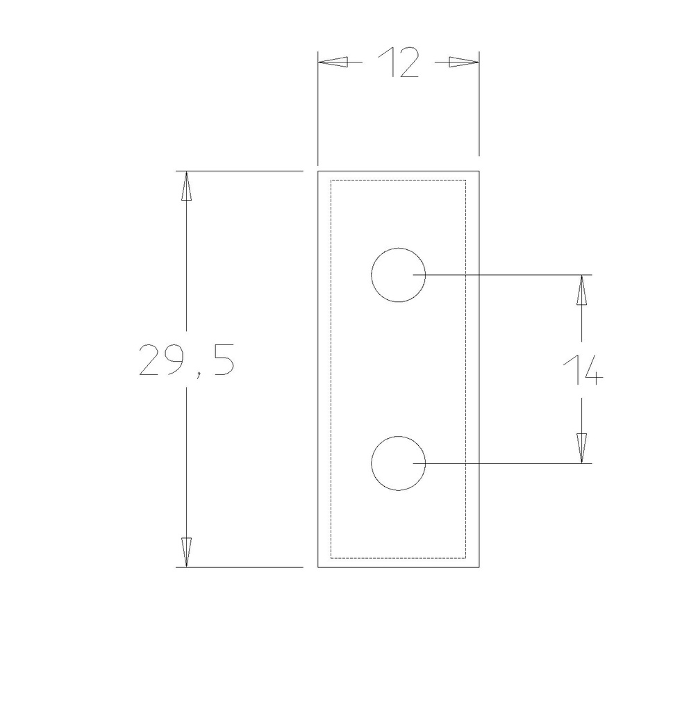 Plaquette   Carbure   29.5x12x1.5  Z 4   2 trous 
