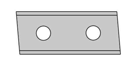 Plaquette   Carbure  Tr. Dessus   29.5x12x1.5  Z 2   2 trous 