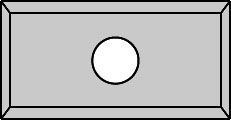 Plaquette   Carbure   19.5x12x1.5  Z 4   2 trous 