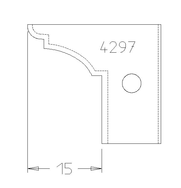 PLAQUETTE CONTRE PROFIL CONGE A BAGUETTE DE 15MM T.DESSOUS