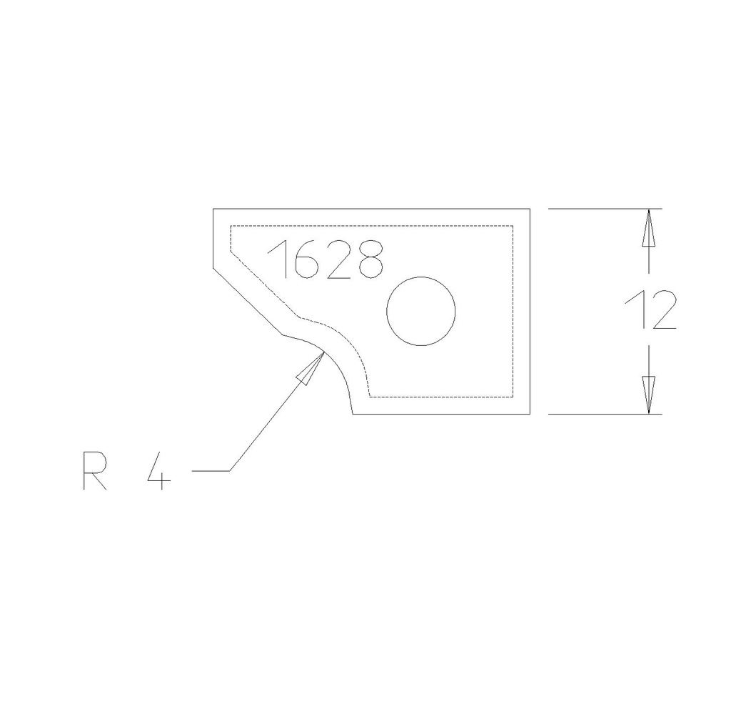 PLAQ CARB A ARRONDIR R=4 TRAVAIL DESSUS