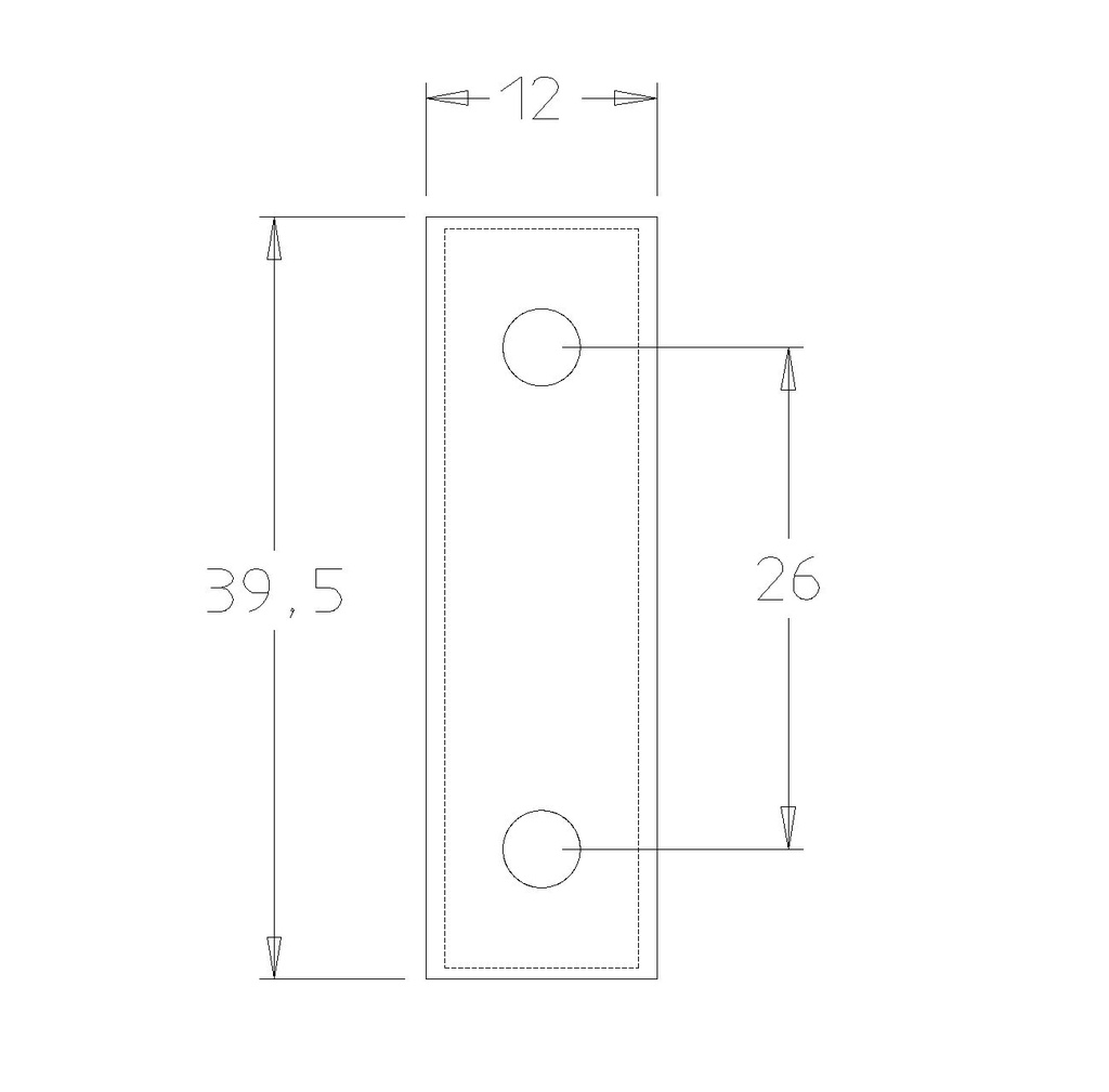 Plaquette   Carbure   39.5x12x1.5  Z 4   2 trous 