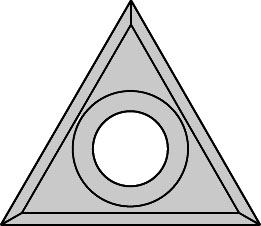 Plaquette Carbure Z3 1 trou fraisé Triangle - Pour P.O. à rainer