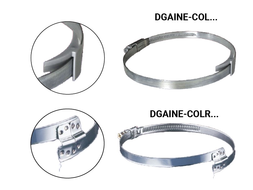 Collier de serrage pour gaine   Ø120  Larg. 9 