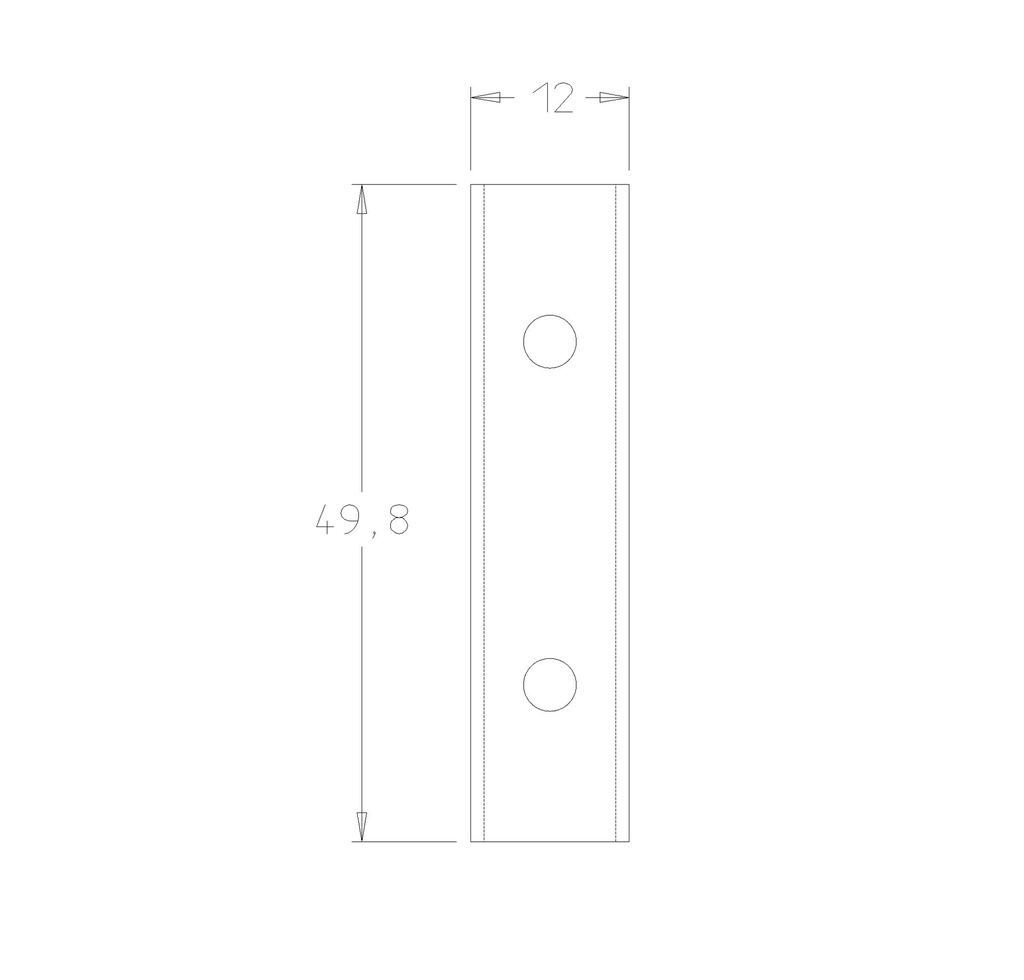 Plaquette   Carbure Nuance Très Dure   50x12x1.5  Z 2   2 trous 