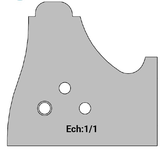 Jeu de 2 déflecteurs Rotoprofil   Bec de Corbin + Plate-bande doucine   pour P.O. O40.03 