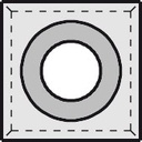 Plaquette   Carbure Nuance Très Dure   14x14x2.0  Z 4   1 trou fraisé GO