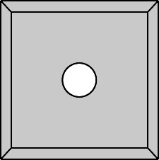 Plaquette   Carbure   19x19x2.0  Z 4   1 trou 