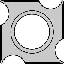 Plaquette   Carbure   18x18x3.7  Z 4   1 trou fraisé Crochet