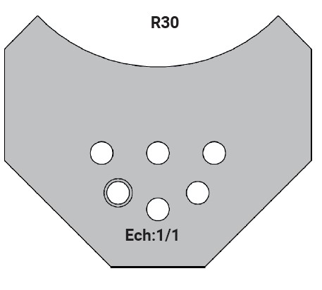 Jeu de 2 déflecteurs Rotoprofil   1/4 de rond R30   pour P.O. O40.03 
