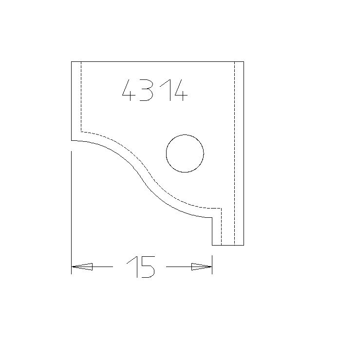PLAQUETTE DOUCINE SIMPLE 15MM DESSUS 