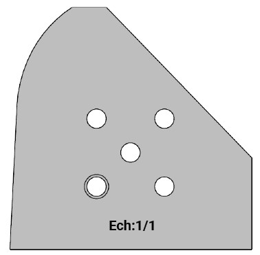Jeu de 2 déflecteurs Rotoprofil   Pente 45° + Plate-bande tonneau R25   pour P.O. O40.03 