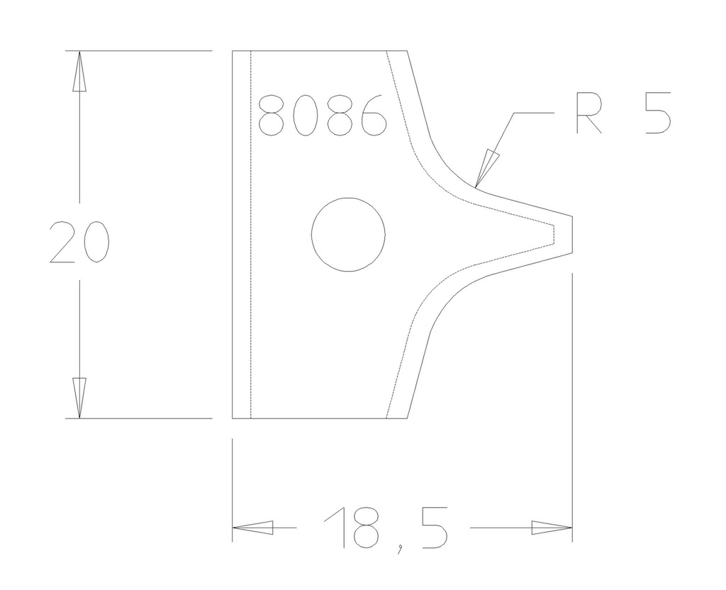 PLAQ.A ARRONDIR R5 20X20X2 DSUS/DSOUS 