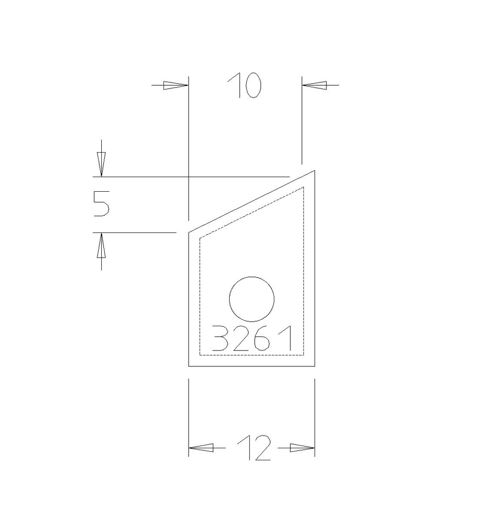 PLAQ MOULURE. CHANF.5X10 TRAVAIL DESSOUS