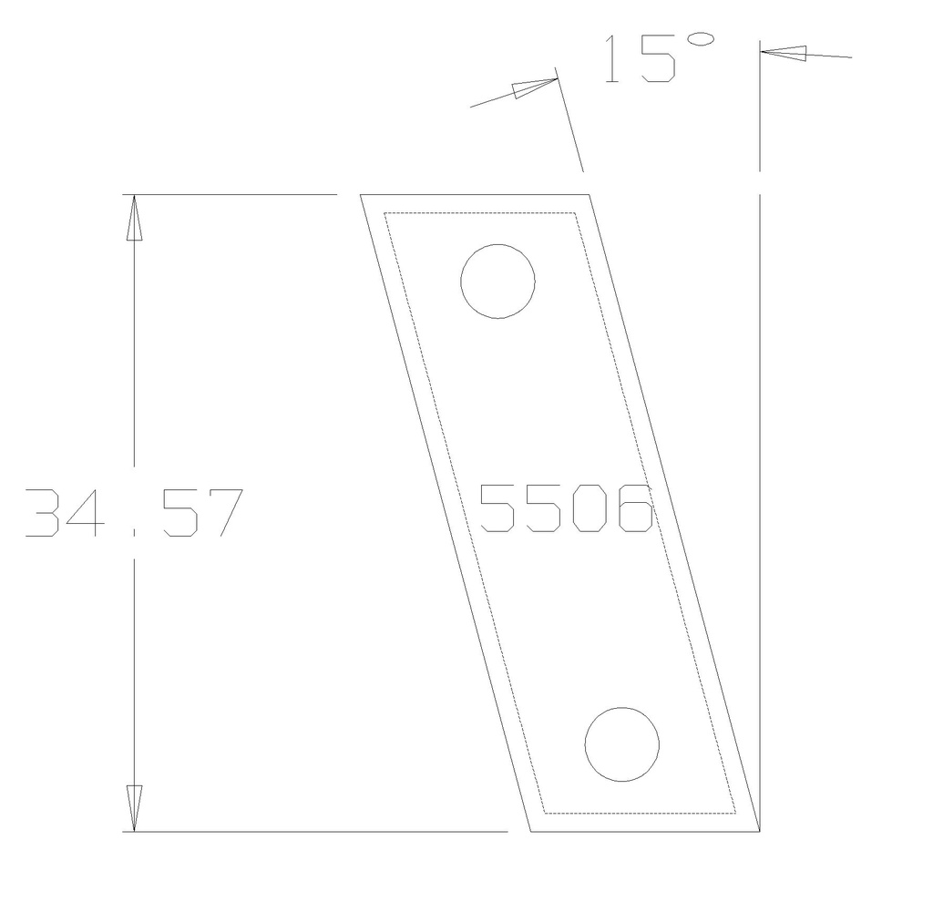 PLAQ QUEUE ARONDE 15° 40X12X1.5 