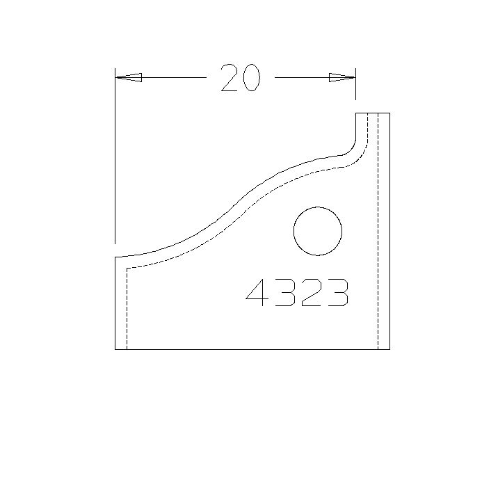 PLAQUETTE DOUCINE SIMPLE 20MM DESSOUS 