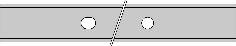 Plaquette   Carbure   120x13x2.2  Z 2   2 trous 