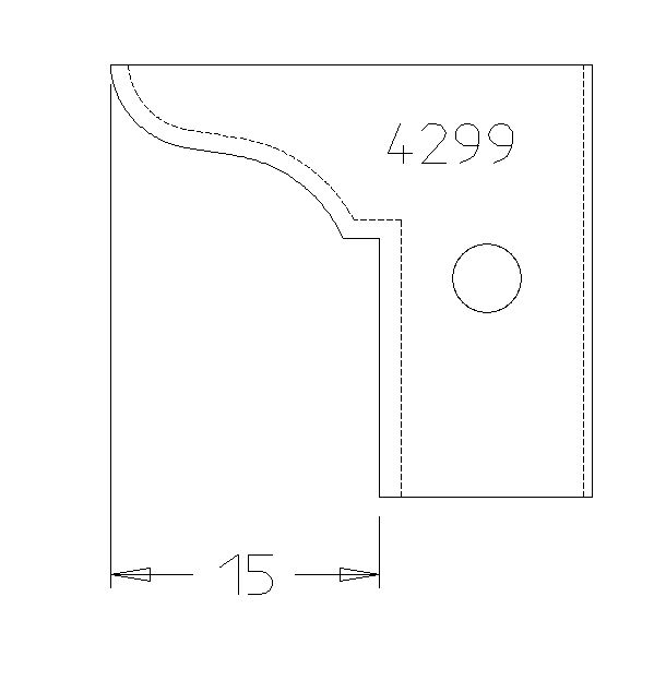 PLAQUETTE CONTRE PROFIL LOUIS PHILIPPE DE 15MM T.DESSOUS