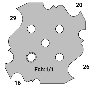 Jeu de 2 plaquettes de rechange Rotoprofil   HW   Louis XV - 4 profils Ht.14-20-26-29   pour P.O. O40.01 