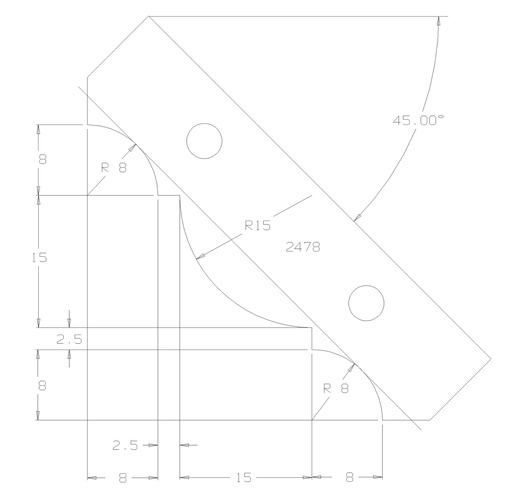 PLAQ. 1/4R CONGE R8/R15 T.DSUS/DSOUS 