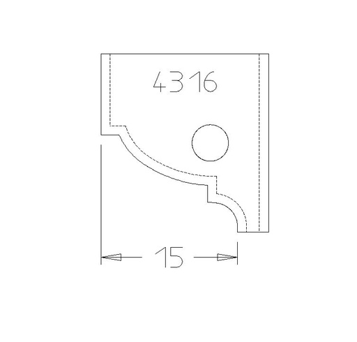 PLAQUETTE CONGE A BAGUETTE 15MM DESSUS 