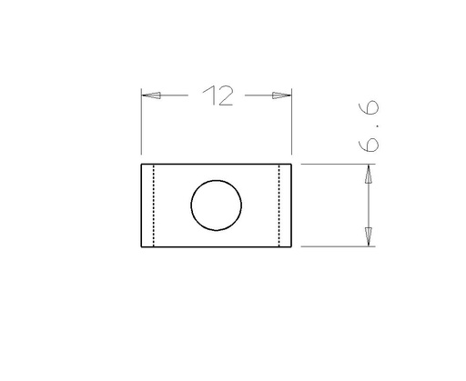 Plaquette Carbure 6.6x12x1.5 Z2 1 trou (R7 OSS)