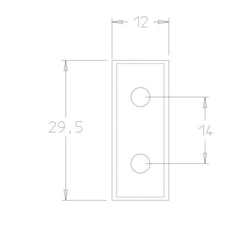 Plaquette   Carbure   29.5x12x1.5  Z 4   2 trous 