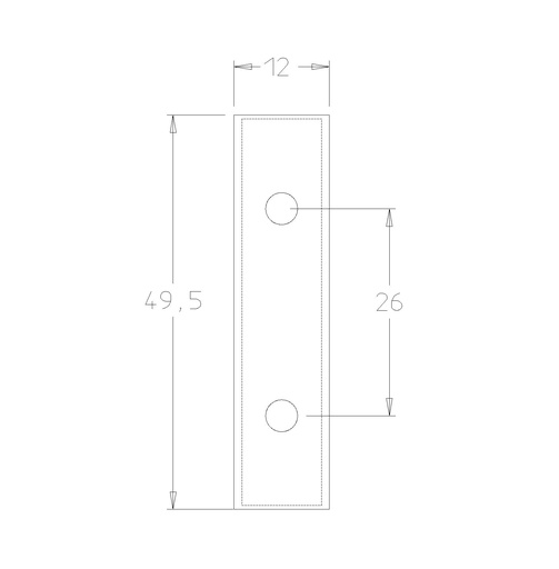 Plaquette   Carbure   49.5x12x1.5  Z 4   2 trous 