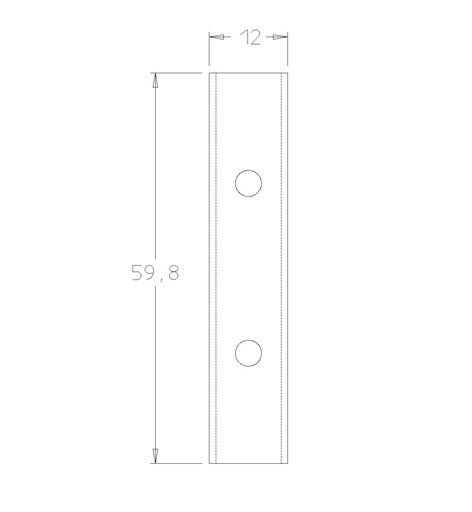 Plaquette   Carbure Nuance Dure   60x12x1.5  Z 2   2 trous 