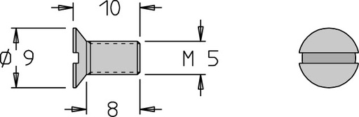 Vis tête fraisée   M5  x 10   Fente 